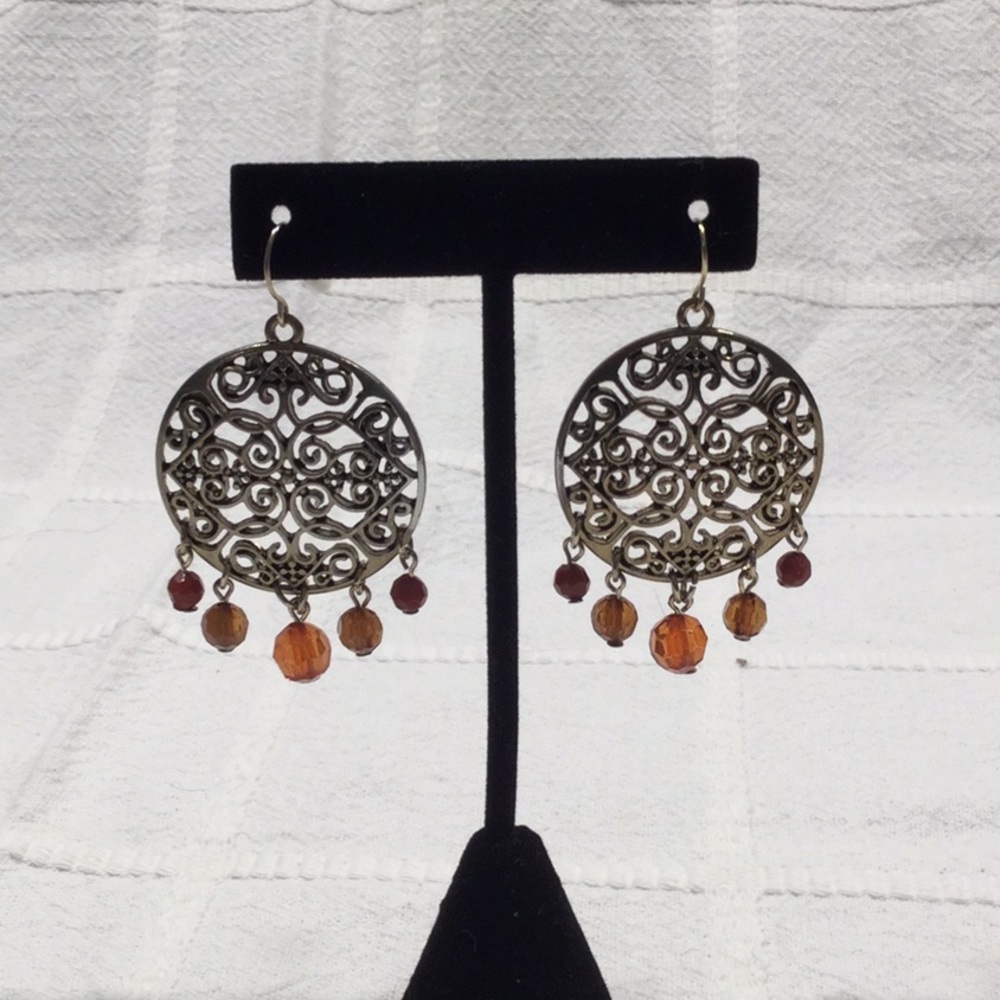 Mandala Earrings with Czech glass crystals.